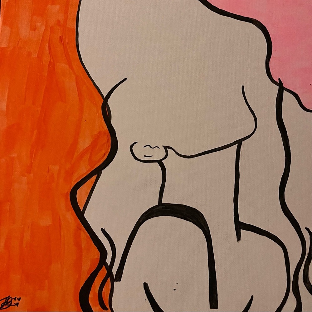 Custom abstract painting great for a hair, nail, beauty studio.